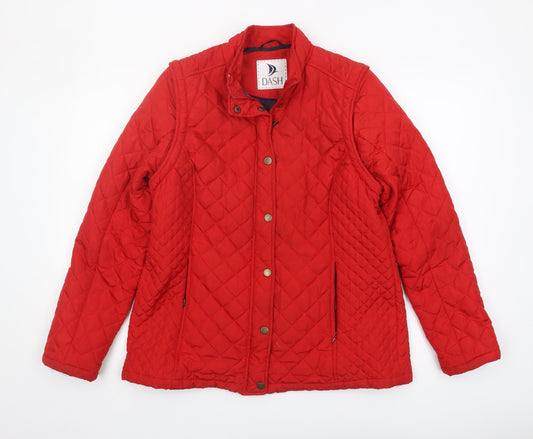 Womens UK Size 14 DASH Red Quilted Coat