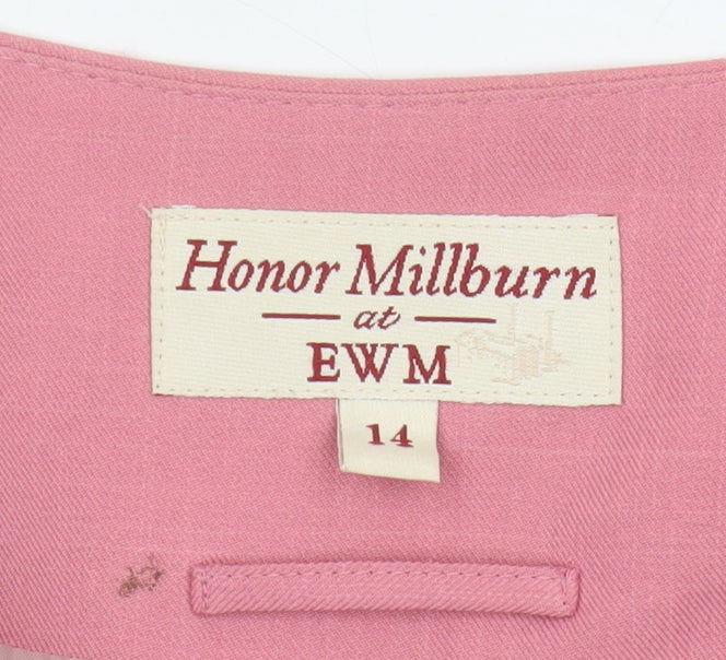 Brand and care label for Honor Millburn Pink Women's Blazer, size 14