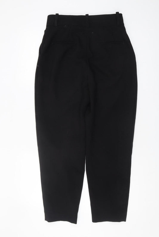 Womens UK Size M Zara Regular Fit Black Trousers