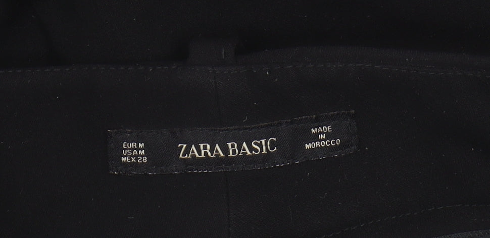 Womens UK Size M Zara Regular Fit Black Trousers