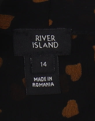 Womens UK Size 14 River Island Black Blouse