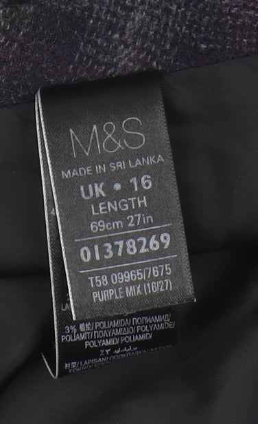 Womens UK Size 16 Marks and Spencer A-Line Wool Skirt