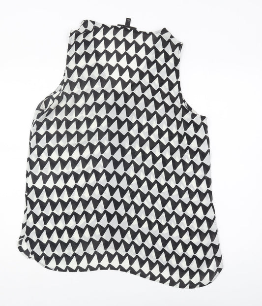 Banana Republic Women's Black Geometric Tank Top L