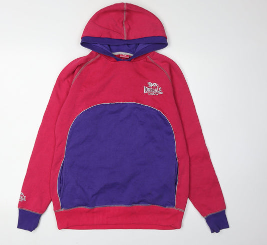 Additional front view of Lonsdale unisex multicoloured pullover hoodie, size 12