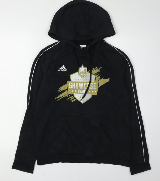 Additional front view of Adidas unisex black pullover hoodie m