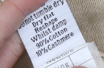 Woolovers Men's Beige Cotton Cashmere Vest Medium