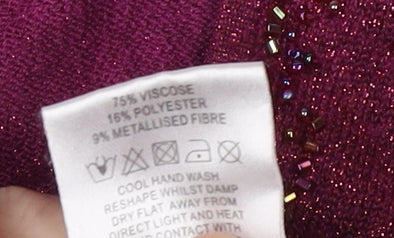 Eastex Women's Purple Beaded Pullover Jumper, Size 14