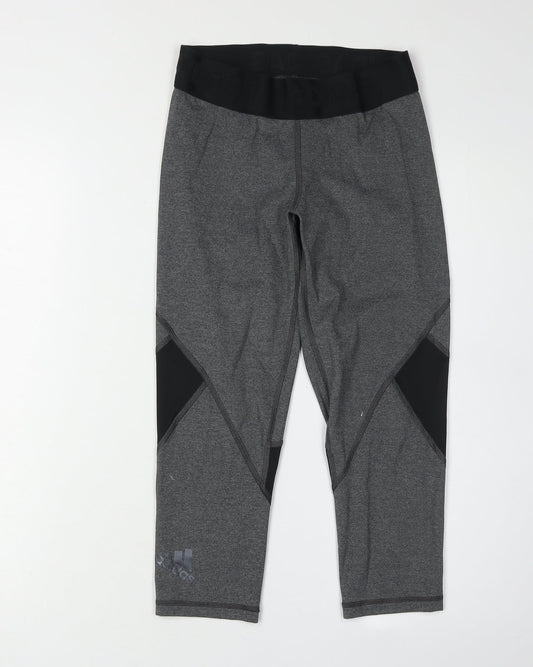 Additional front view of Adidas Women's Grey Cropped Leggings S - Athleisure Style
