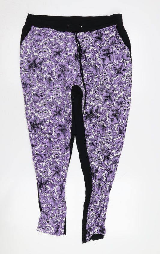 Womens UK Size 14 Oasis Relaxed Fit Jogger Multicoloured Trousers