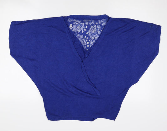 Womens UK Size L Oasis Blue Wrap Jumper