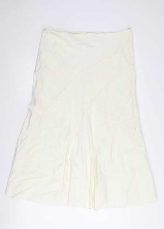 BHS Women's Ivory A-Line Skirt Size 16
