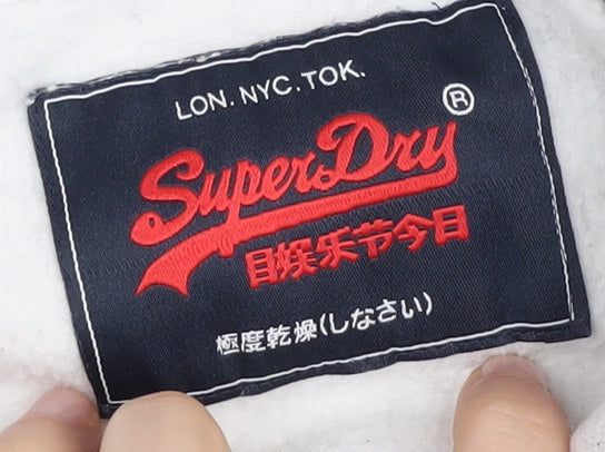 SuperDry Women's Grey Pullover Hoodie, Size 14