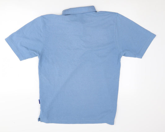 Asics Men's Blue Polo Shirt Medium Short Sleeve