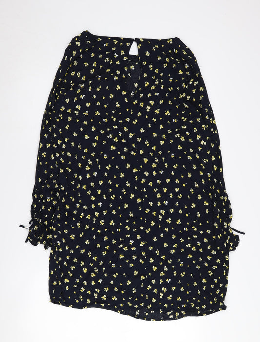 H&M Women's Multicoloured Floral Shift Dress Size 16
