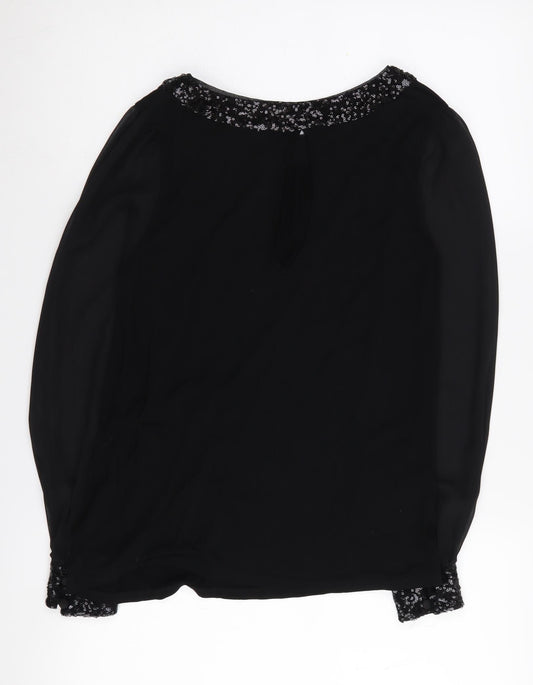 Womens UK Size S Oasis Black Basic Blouse
