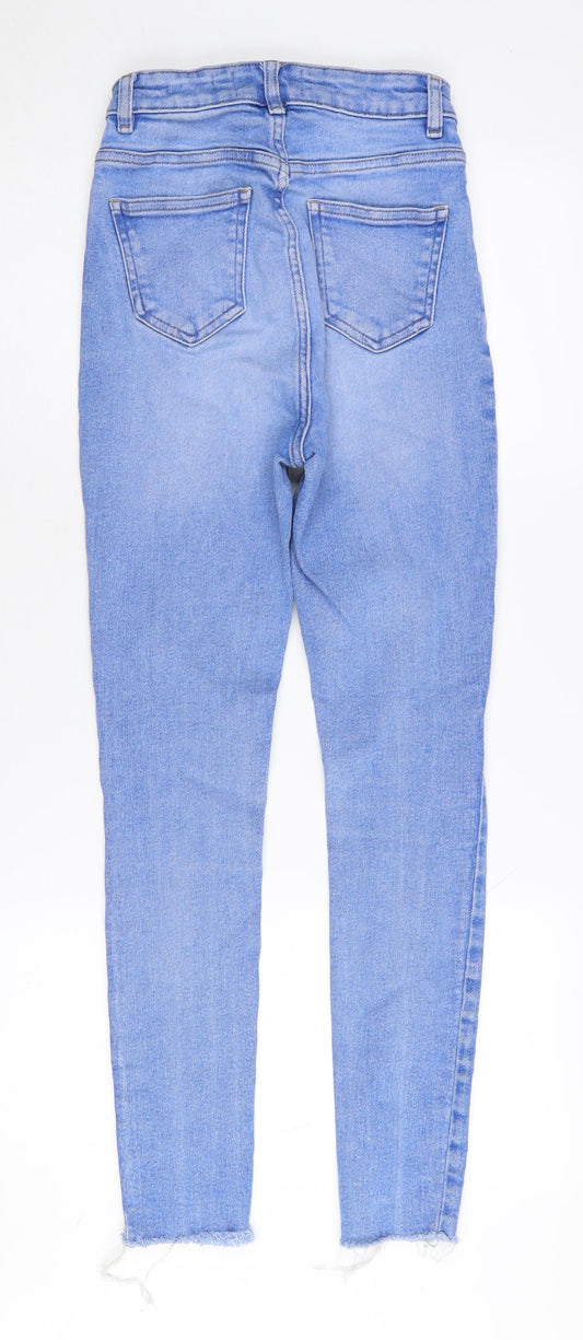 New Look Women's Blue Skinny Jeans Size 8 Distressed