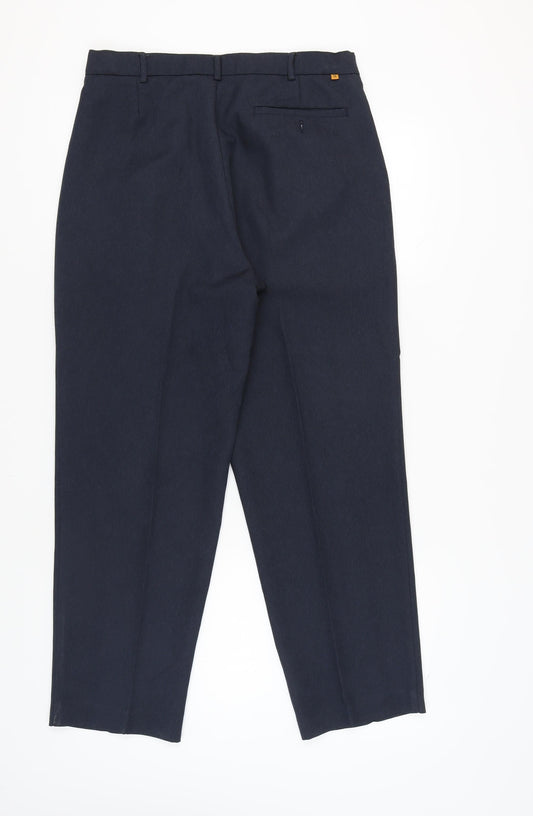 Farah Men's Black Trousers, Size 34, Pleated