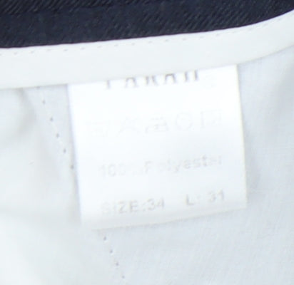 Farah Men's Black Trousers, Size 34, Pleated