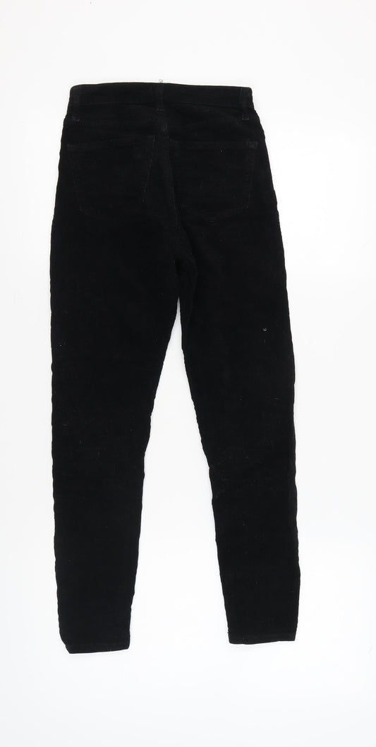 Topshop Women's Black Skinny Corduroy Trousers Size 26