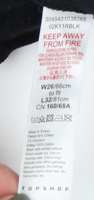 Topshop Women's Black Skinny Corduroy Trousers Size 26