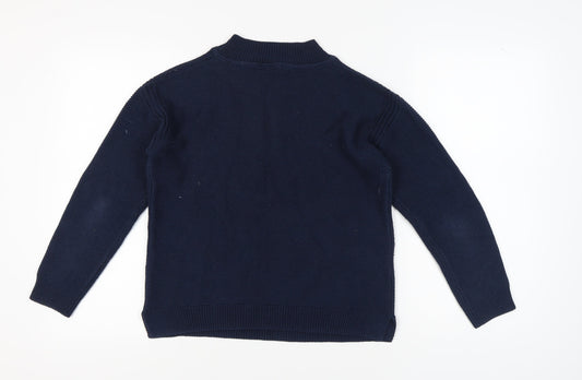 Crew Clothing Women’s Blue Mock Neck Pullover Jumper Size 12