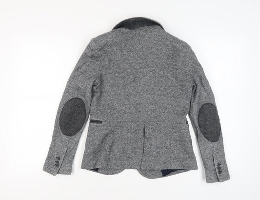 Zara Basic Women's Grey Blazer, Size 8, Mid-Length