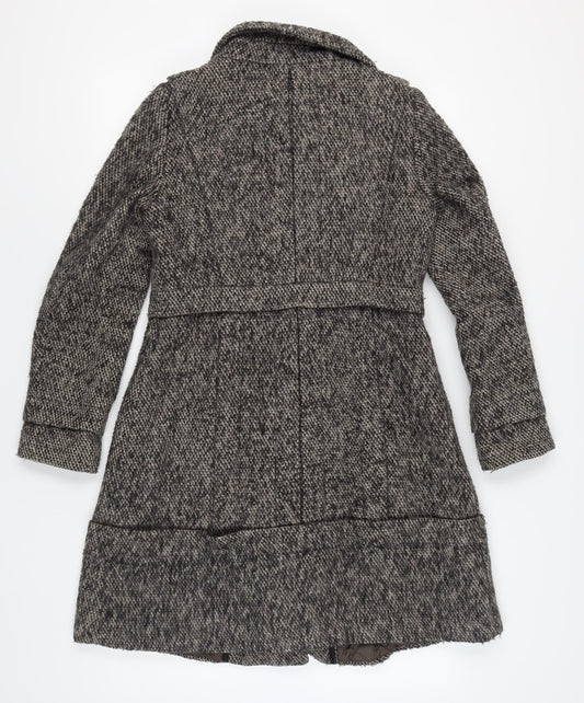 Mango Women's Grey Long Tweed Coat Size L