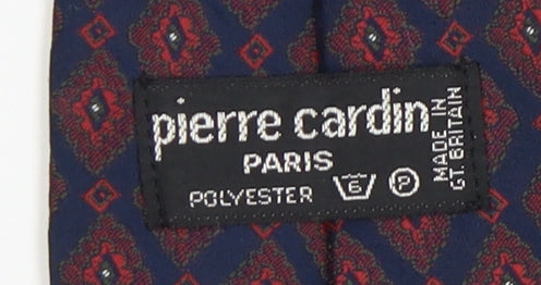 Pierre Cardin Men's Blue Geometric Slim Tie