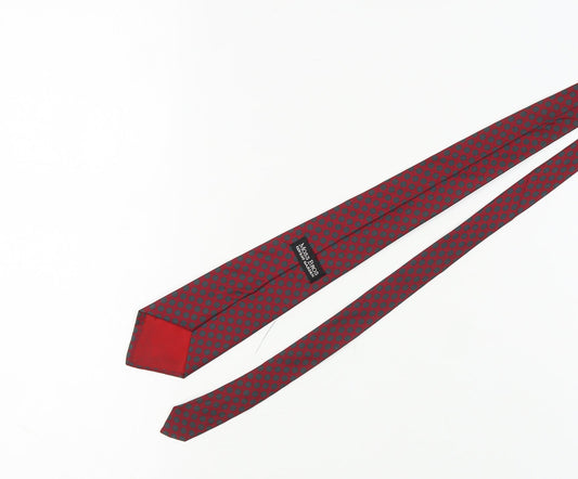 Moss Bros Men's Red Silk Polka Dot Designer Tie