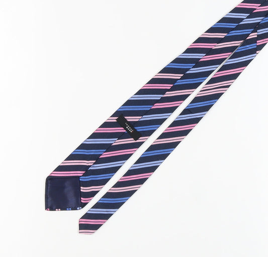Thomas Nash Men's Blue Striped Silk Tie