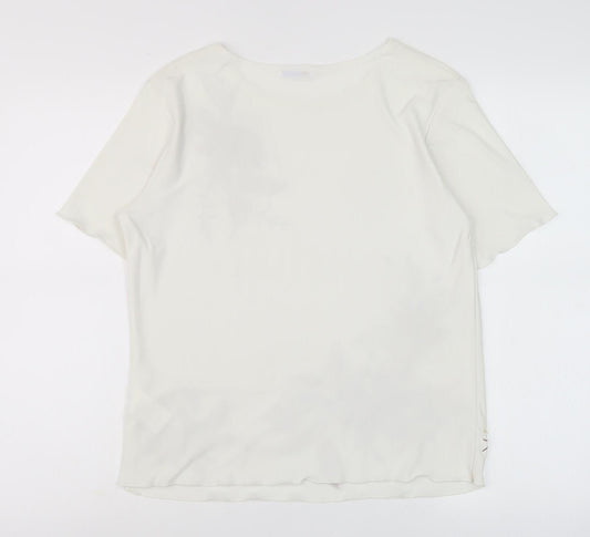 Womens UK Size 14 Damart Beige Basic T-Shirt