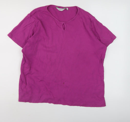 Womens UK Size L EWM Pink Basic T-Shirt