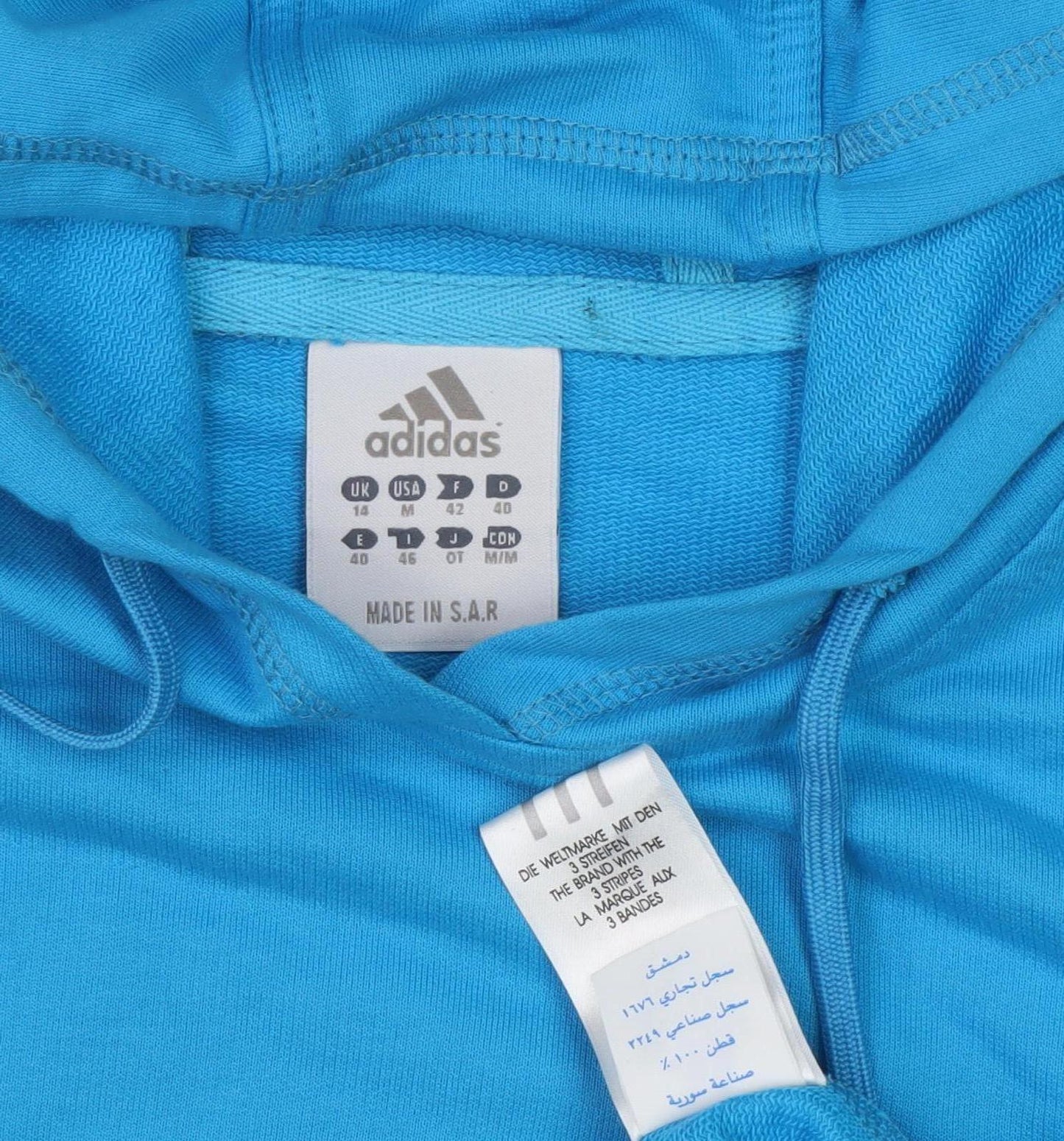 Adidas Unisex Blue Logo Hoodie M, Sports Style