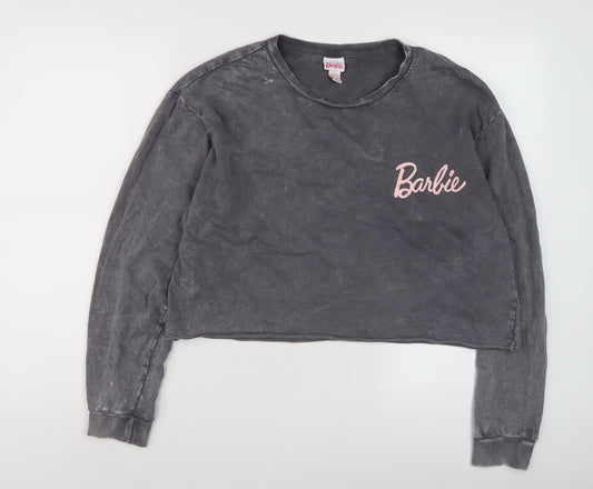 Womens UK Size S Barbie Grey Pullover Sweatshirt