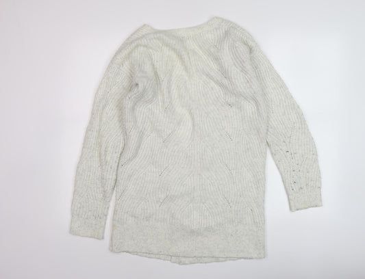Womens UK Size 6 Fat Face Ivory Cardigan Jumper