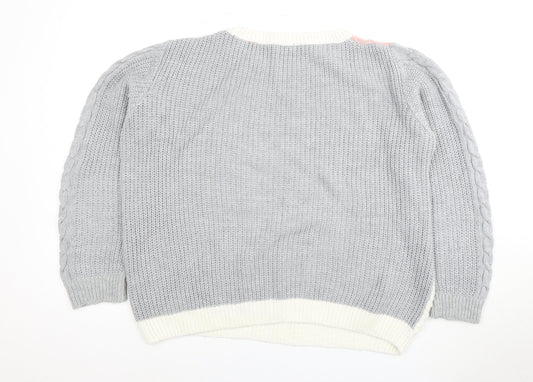 Womens UK Size 16 M&Co Grey Pullover Jumper