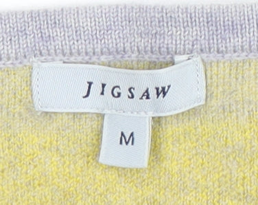 Jigsaw Women's Grey Yellow Striped Pullover M