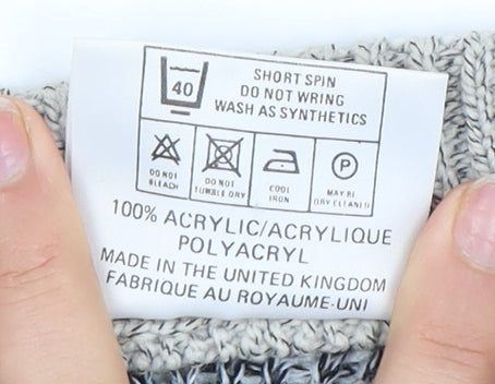 Brand and care label for Aitch unisex multicoloured geometric jumper