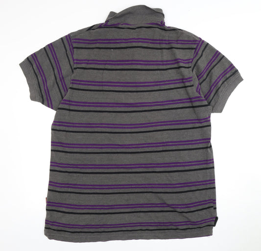 Pierre Cardin Men's Grey Striped Polo Shirt XL