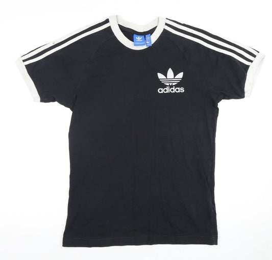 Additional front view of Adidas Men's Black S Cotton T-Shirt, Short Sleeve