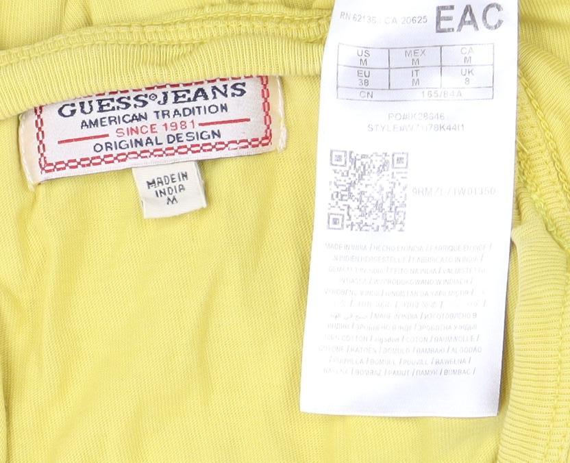 Mens UK Size M GUESS Yellow T-Shirt