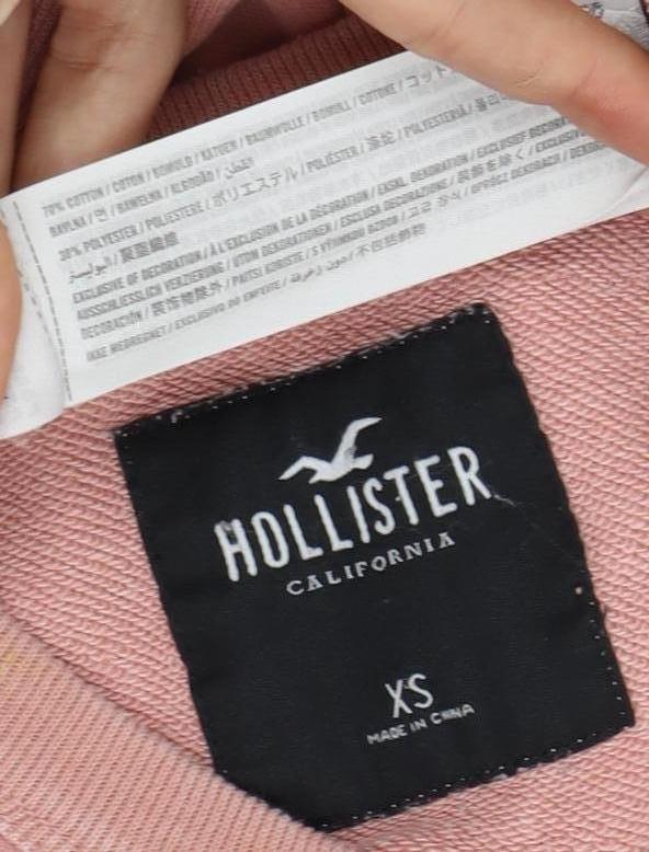 Womens UK Size XS Hollister Pink Pullover Sweatshirt