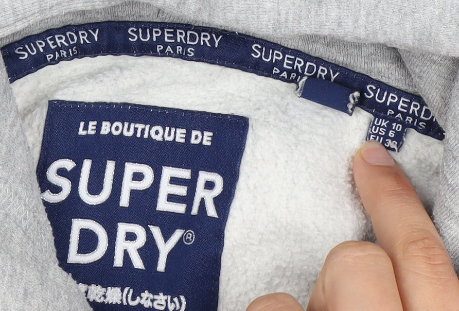 Superdry Women's Grey Pullover Hoodie Size 10