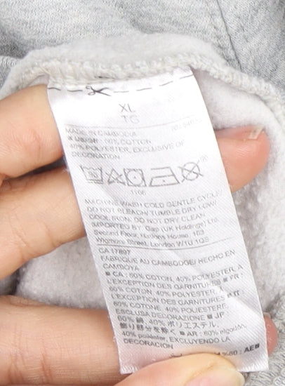 Gap Women's Grey XL Full Zip Hoodie, Logo Accents