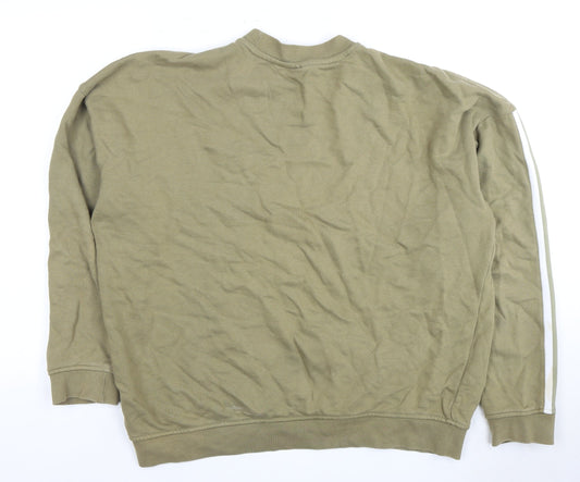 Adidas Men's Green Pullover Sweatshirt M Regular Fit