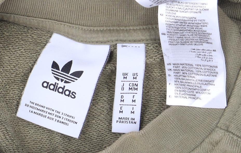 Adidas Men's Green Pullover Sweatshirt M Regular Fit