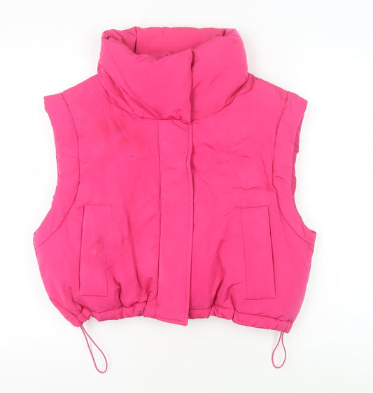 Womens UK Size 10 Pull & Bear Pink Puffer Jacket