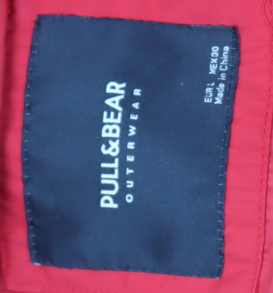 Mens UK Size L Pull & Bear Red Puffer Jacket
