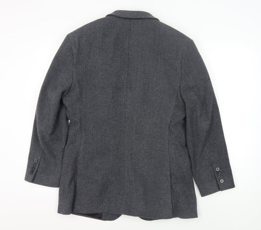 ASOS DESIGN Men's Grey Blazer 38 Regular Herringbone