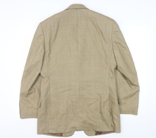 Mens UK Size 38 Racing Green Regular Beige Suit Jacket
